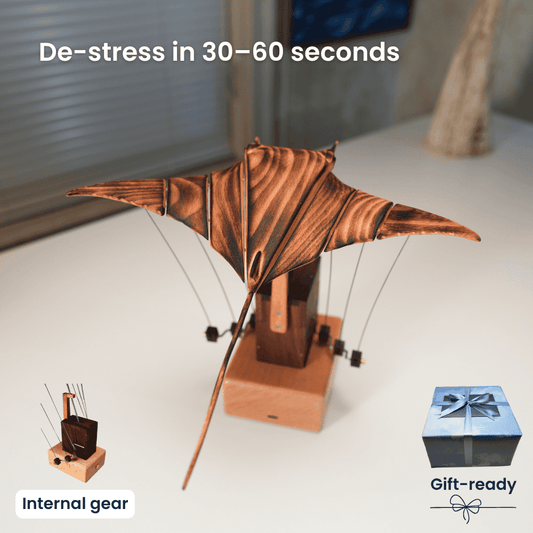 Handgemaakt houten Manta-rog automaat